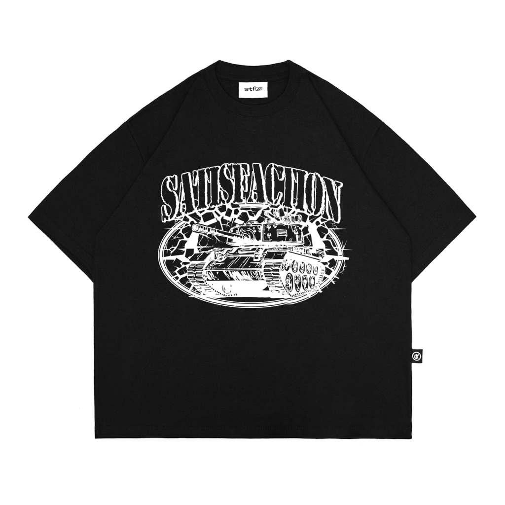 Satisfaction Tshirt Heavyweight 16s Oversize Gloshes สีดํา