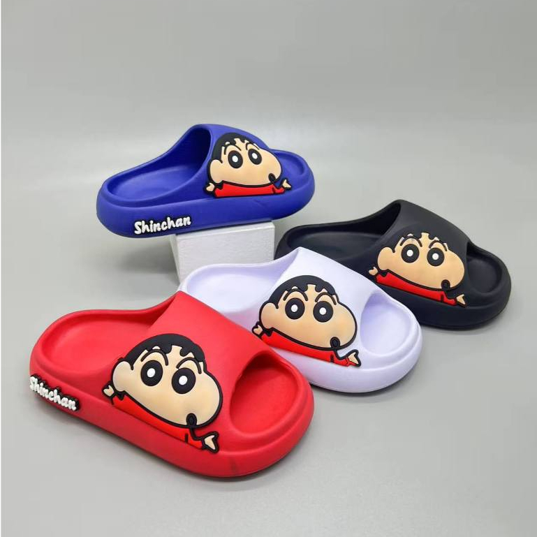(Size 24-35) Nexera 2512 รองเท้าแตะเด็กชายตัวละครชินจัง รองเท้าแตะเด็กชายยางยืดหยุ่น