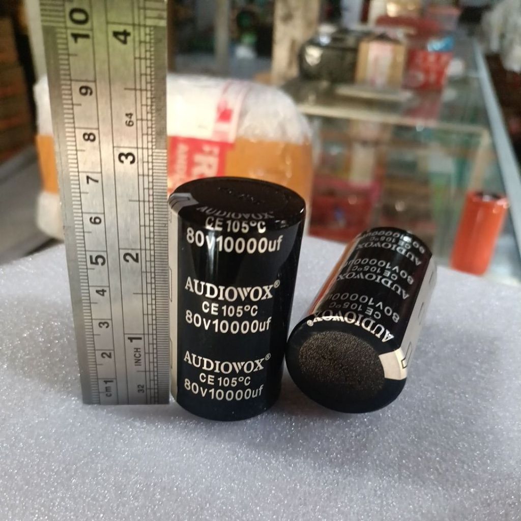 Elco 80v 10000uf audiovox สีดําเนื้อหาเต็มดั้งเดิม elko 10000uf 80volt