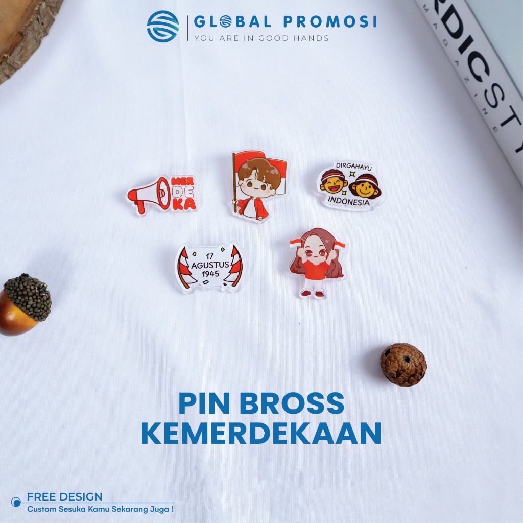 วันประกาศอิสรภาพ 17 สิงหาคม Uv พิมพ์เข็มกลัด Pin