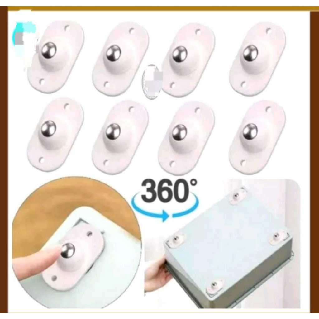 [12 ชิ้น] MULTIPURPOSE MINI STICK WHEELS / UNIVERSAL STAINLESS 360 TROLLEY WHEELS / SMALL TROLLEY WH