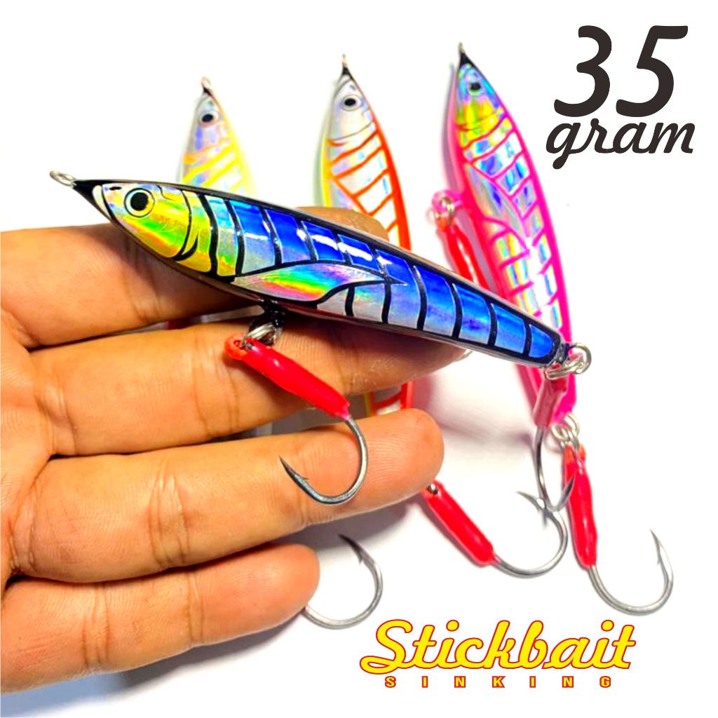 Stickbait Sinking 35gr 10cm เหยื่อหล่อ GT, ปลาแมคเคอเรล, ทูน่า, Barracuda – เหยื่อตกปลาทะเล