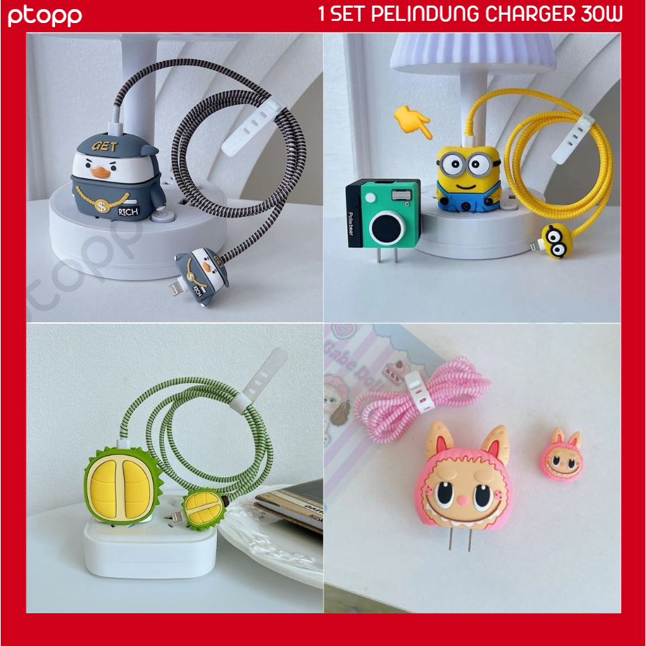 1 ชุด 30W ชุด 4 ชิ้นสาย & หัวชาร์จฝาครอบป้องกันแพคเกจสําหรับ AUKEY 30w Charger 30w shell protector c