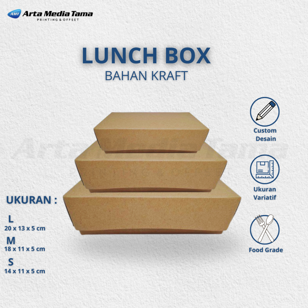ARTADIATAMA - กล่องกระดาษ KRAFT | กล่องใส่อาหาร PLAIN KRAFT
