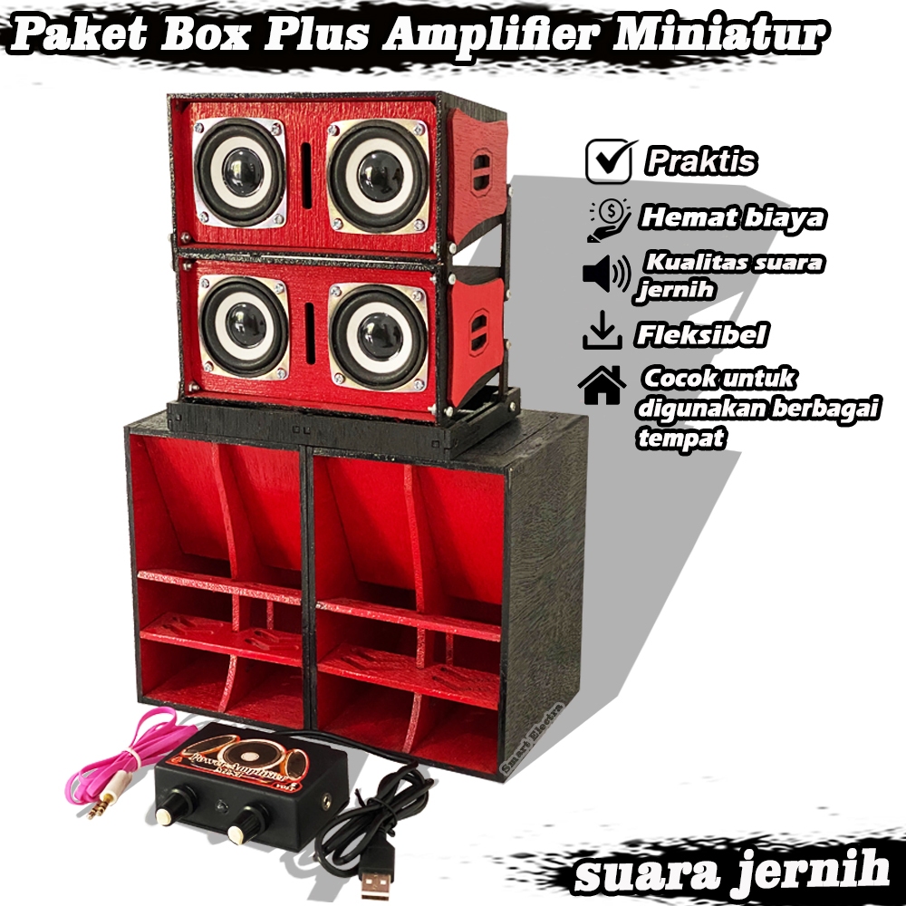 MERAH Miniature F1 3 INCH RED Speaker Box พร้อมใช้งาน