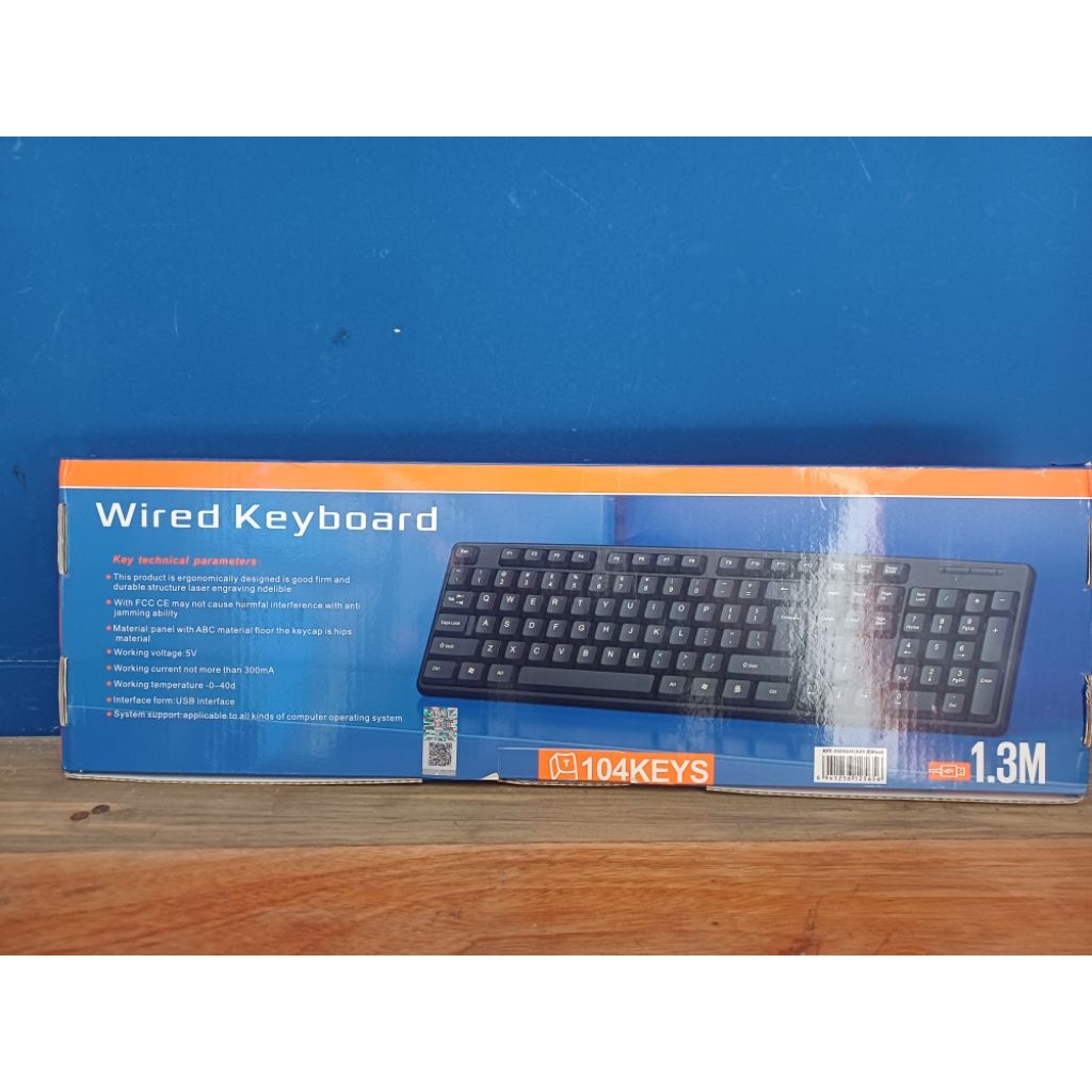 คีย์บอร์ด WIRED 1.3M สีดํา 104KEYS