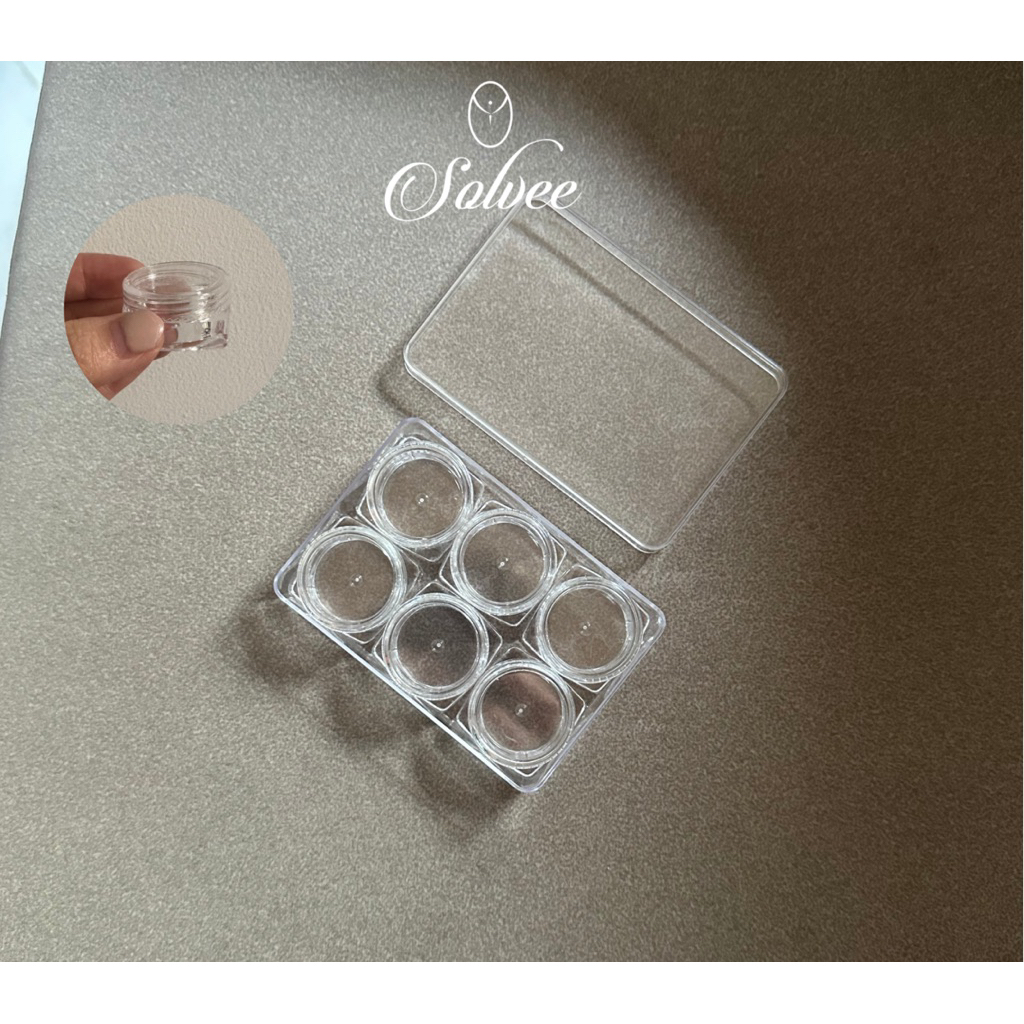 Solvee Small Cosmetic Container 5g Contents 6 พร้อมกล่อง – Clear Jar Travel Size Solve