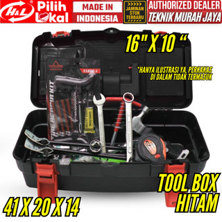 HNL H&L HL Toolbox 16" Kotak Perkakas Tool Box Kit Plastik 16 Inch Tempat Perkakas Lokal Indonesia