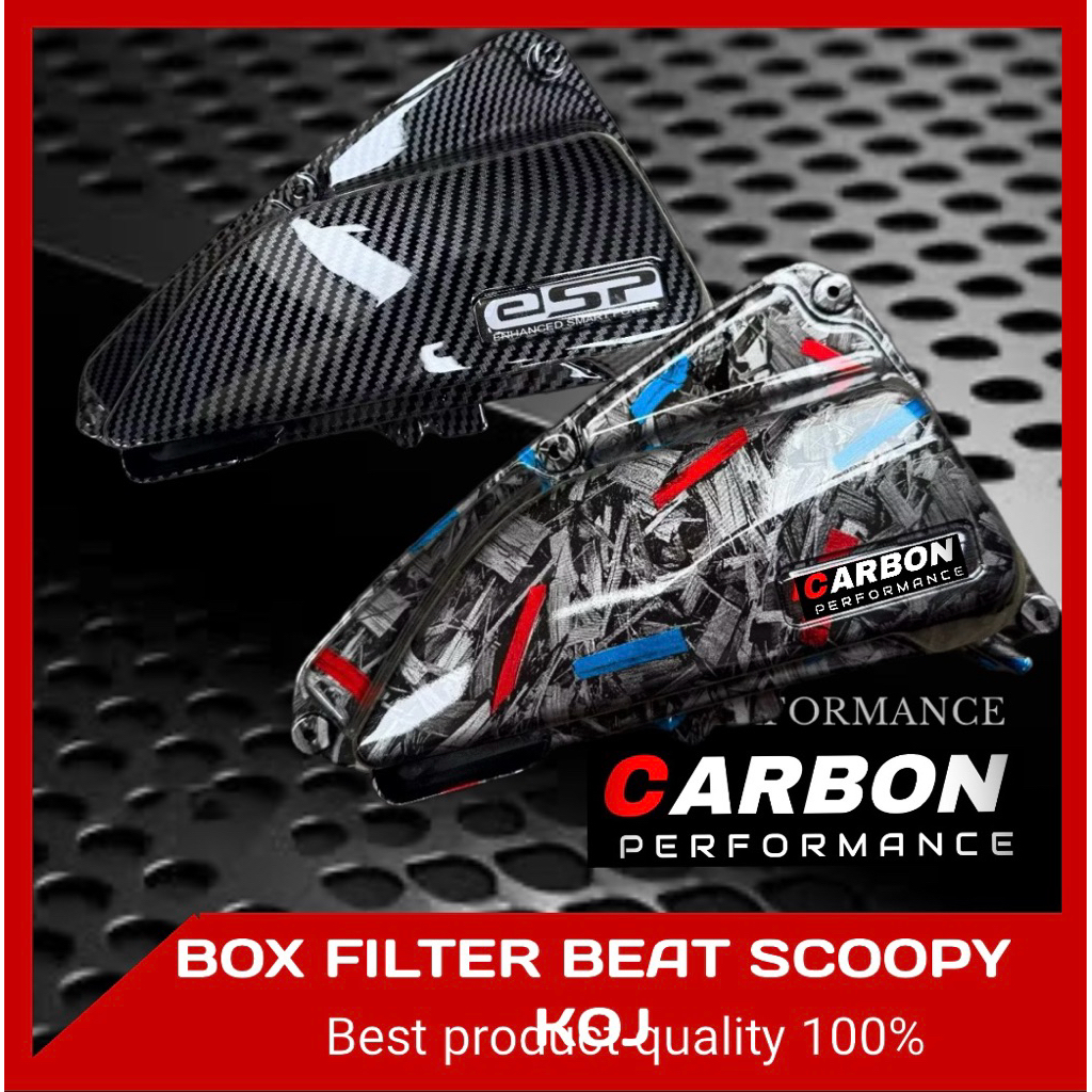 ฝาครอบกรอง BEAT DELUX คาร์บอนฟอร์กด์ ▪️SCOOPY NEW CARBON - Scoopy Genio 2020/2021 คาร์บอน wtp kevlar motif