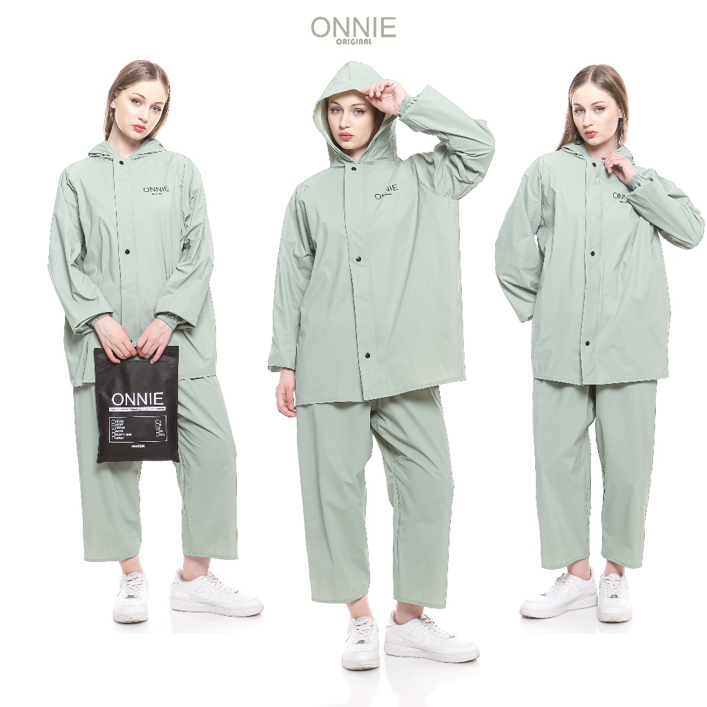 ONNIE เสื้อกันฝนผู้หญิงสําหรับผู้ใหญ่ที่ดีที่สุดทําจากวัสดุ PVC ป้องกันการรั่วซึม