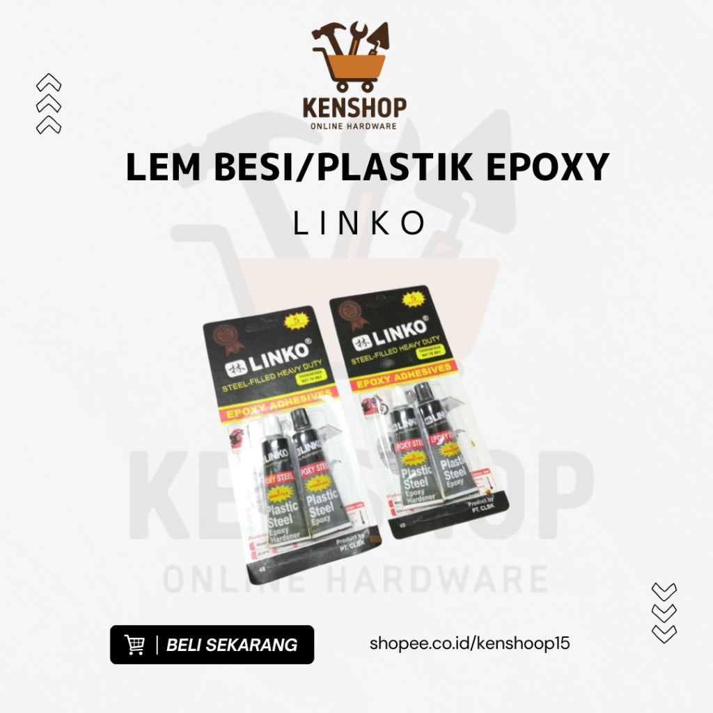 กาวเหล็ก/พลาสติก ผสม EPOXY LINKO 5 นาทีแห้ง