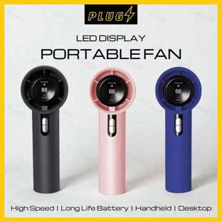 [COD] PLUGS Kipas Angin Mini Portable USB Genggam WX638 Layar LED Angin Kencang 100 High Speed Handheld Fan Adjustable Fan Speed Digital Display