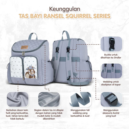 DIALOGUE BABY BABY Gear Bag Backpack 4IN1 Squirrel Series DGT7338