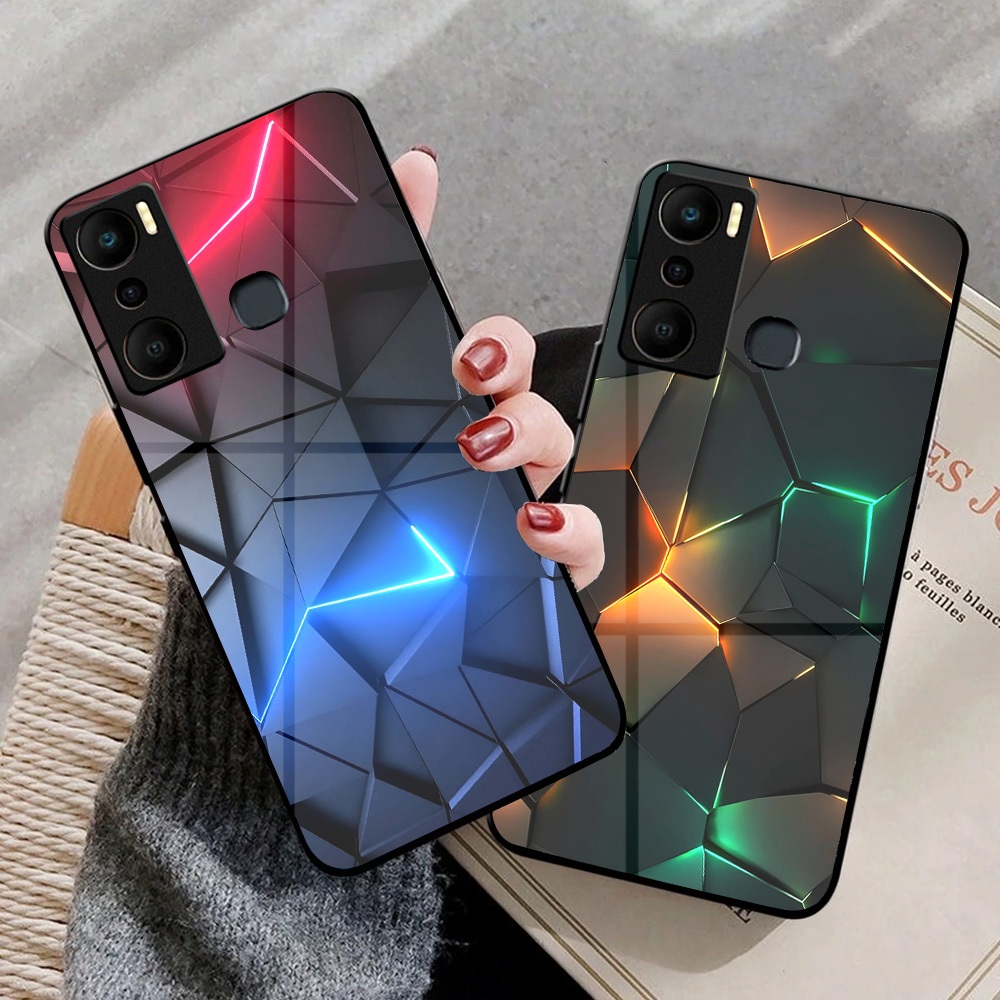 ล่าสุด Infinix Hot 20s Glass Case Softcase [Abstract M05] เคส Infinix Hot 20i - Hot 20i Mobile Phone