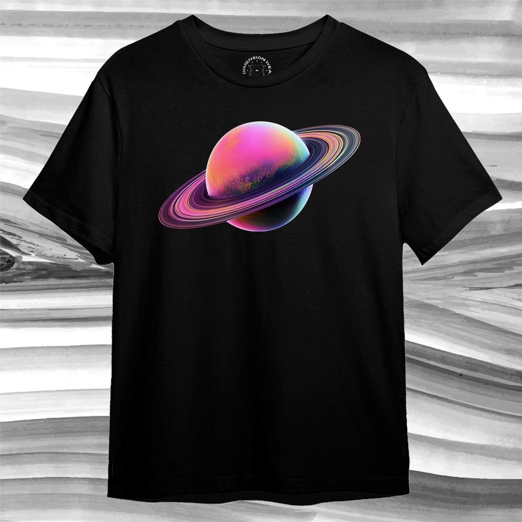 แหวนดาวเคราะห์นีออน 3 มิติ - เสื้อยืด Distro พรีเมี่ยมดั้งเดิม - DM1261