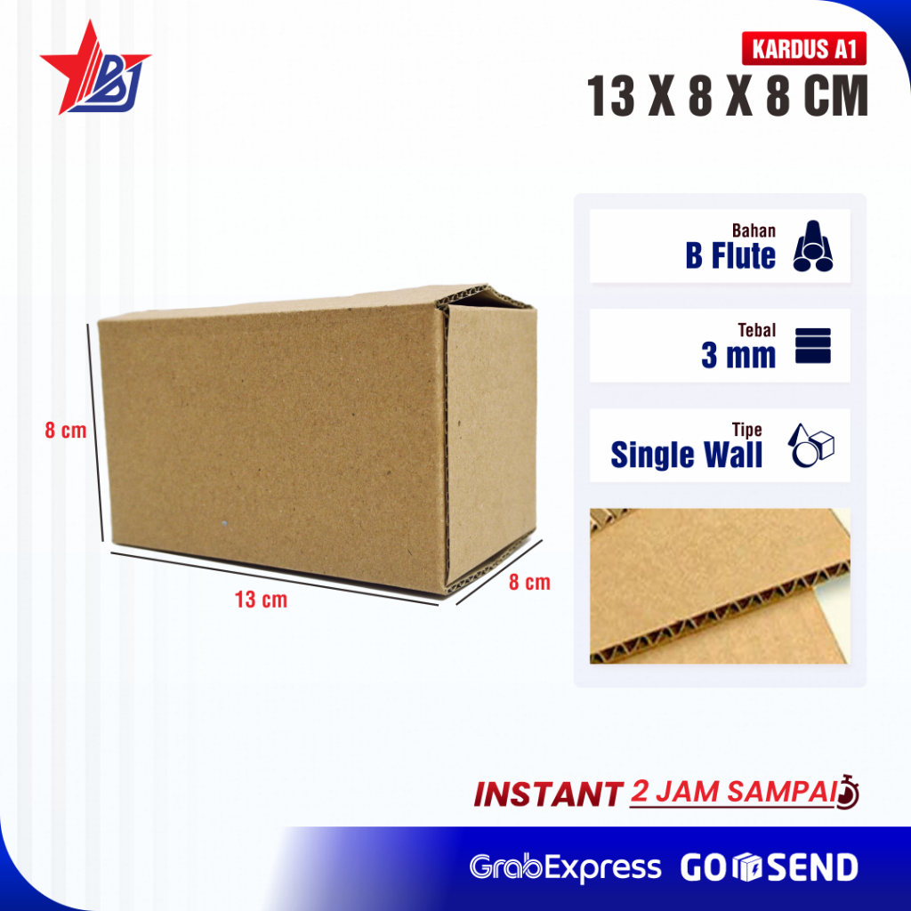 [INSTANT] 13 X 8 X 8 CM PACKING CARDBOARD 13x8x8 CM / CORRUGATED B-FLUTE CARDBOARD BOX / ONLINE PACK