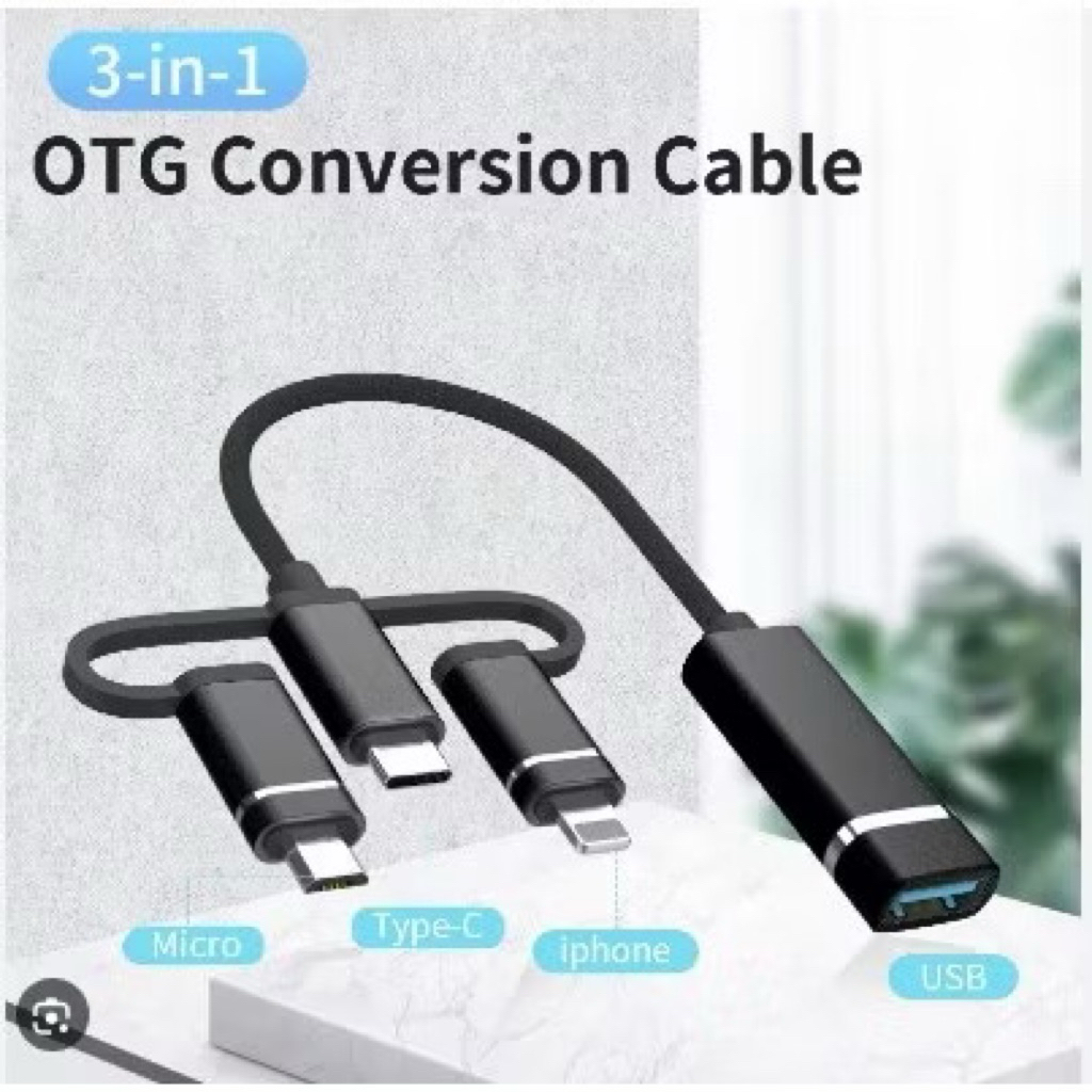 3IN1 OTG CABLE IPHONE / TYPE-C / MICRO OTG CABLE 3 in 1 LIGHTNING