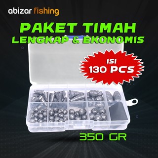 [Terlaris] Paket Timah Pancing Komplit Lengkap dengan Kotak Isi 130pcs – Hemat & Praktis