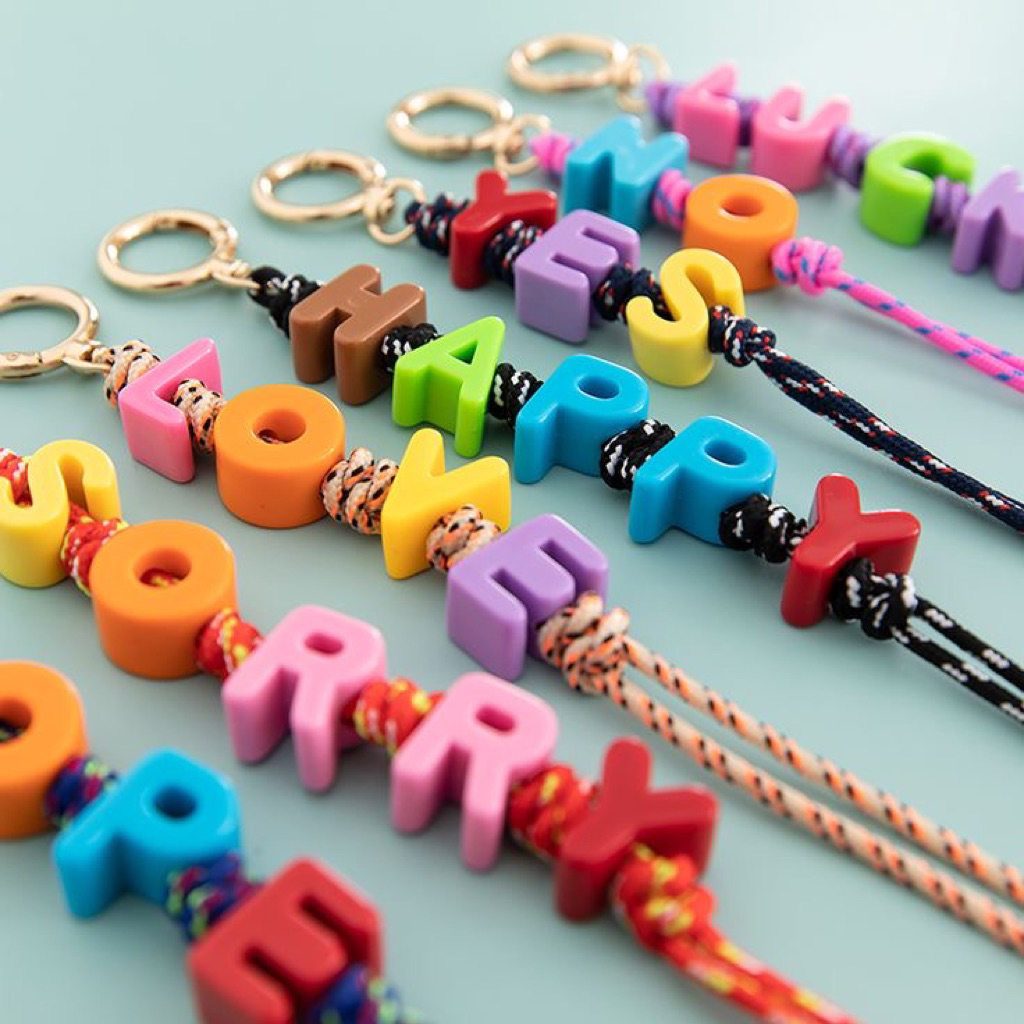 VIRAL BIG LETTER BEADS / BAG CHARM INITIAL LETTER BEADS / LARGE LETTER BEADS WITH NAME KEYCHAIN