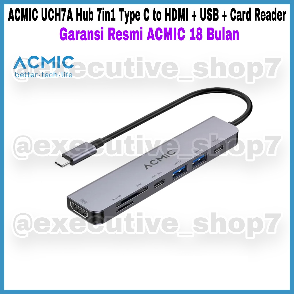 ACMIC UCH7A 7in1 Type C to HDMI + USB + เครื่องอ่านการ์ด - ACMIC อย่างเป็นทางการ รับประกัน 18 เดือน