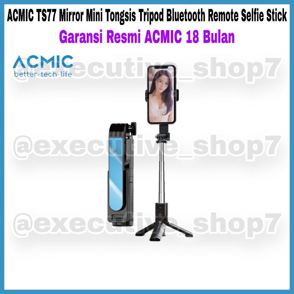 ACMIC TS77 Mirror Mini Tongsis ขาตั้งกล้อง Bluetooth Remote Selfie Stick - ACMIC อย่างเป็นทางการ รับ