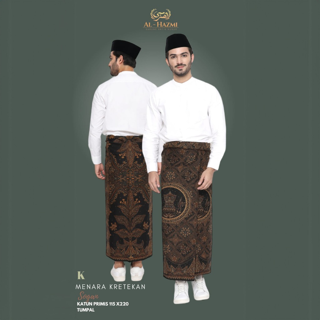 Kudus Al Hazmi Batik Sarong, K Series, KUDUS KRETAKAN TOWER Motif, Kudusan, Premium, Original (Sogan