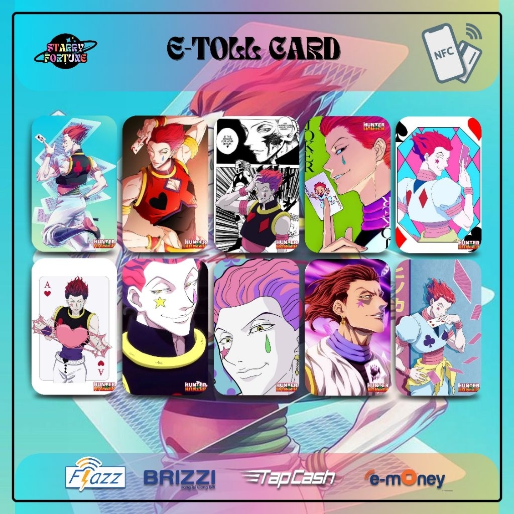 HISOKA HUNTER X HUNTER CARD Flazz/Brizy/Tap-Cash/E-money NOLL BALANCE TAPCARD E-TOLLAR PARKING