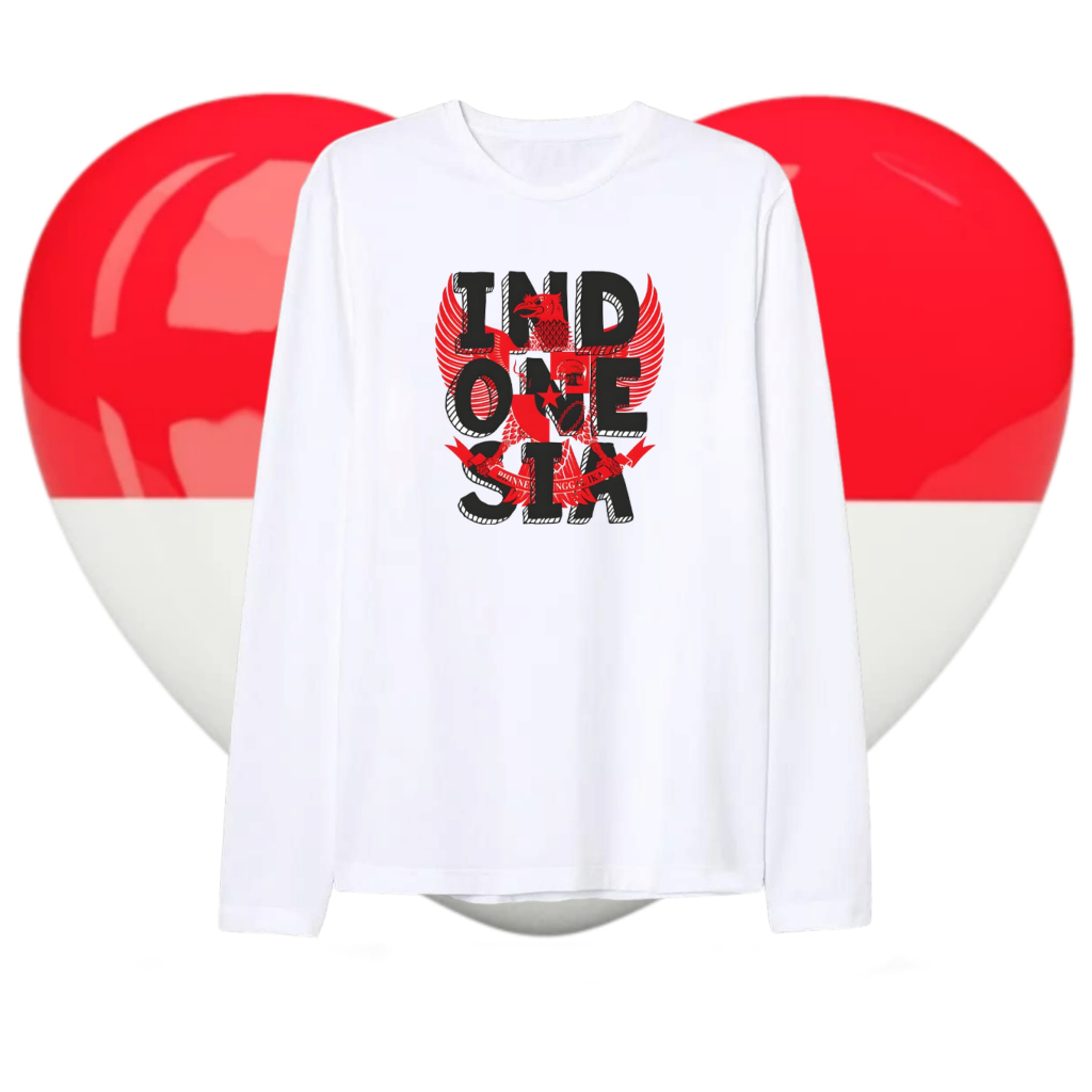 AS_STORE99 - LONG-SLEEVED ADULT INDEPENDENCE T-SHIRT - AUGUST 17TH ANNIVERSARY T-SHIRT INDONESIA