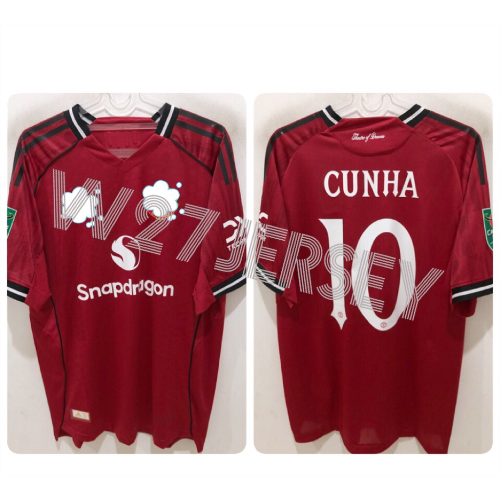 ISSUE PLAYER JERSEY - IVU HOME 2025-2026 เครื่องเล่นชื่อ Cunha + Patch