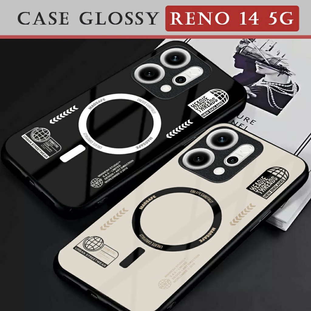 เคส HP สําหรับ Reno 14 5G [KK4] Reno 14F | ซอฟท์เคสกระจกเคลือบเงา | เคสกระจกอะคริลิค | กล้องโปรเทค |