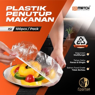 Plastik Penutup Makanan ada Karet isi 100 pcs Simpan Kulkas Cocok Semua Bentuk Piring Mangkuk 2954
