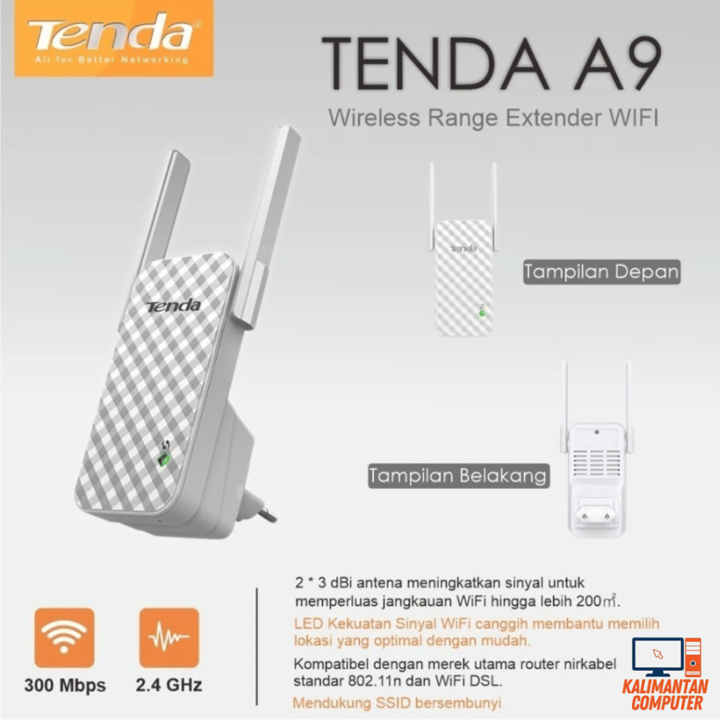 TENDA A9 Wireless N300 Universal WIFI Range Extender repeater