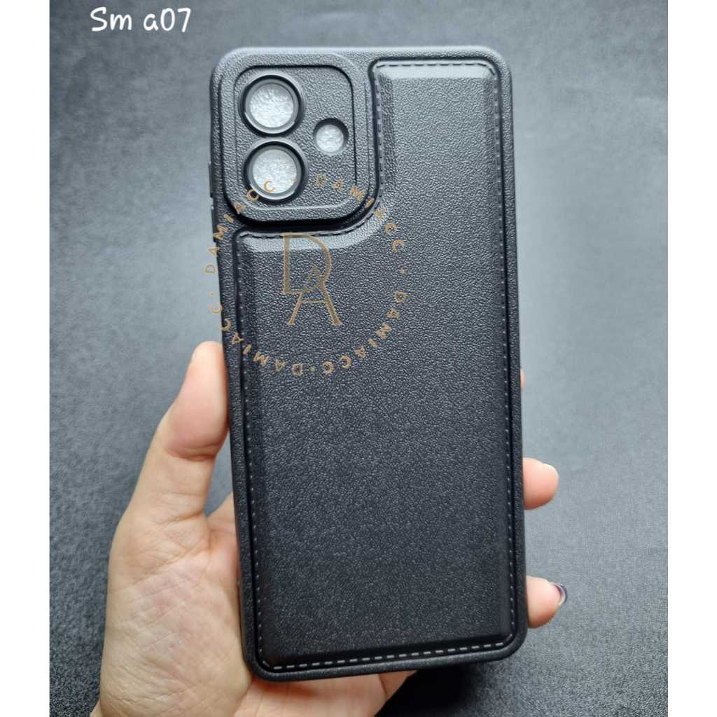 Samsung A07 4g A07 5g a17 เคสหนัง soft Case Plain Black