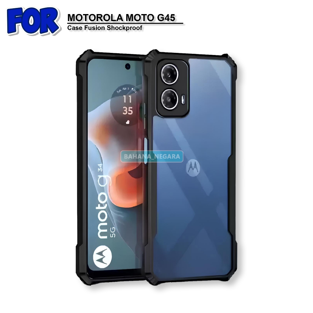 Motorola Moto G45 Moto G34 Hardcase กันกระแทกป้องกันกล้องแหวนแม่เหล็กใส