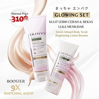 SKINVU Whitening Glowing Bodycare Set - Matcha Oat Brightening Lotion & 9in1 Body Scrub Official Store
