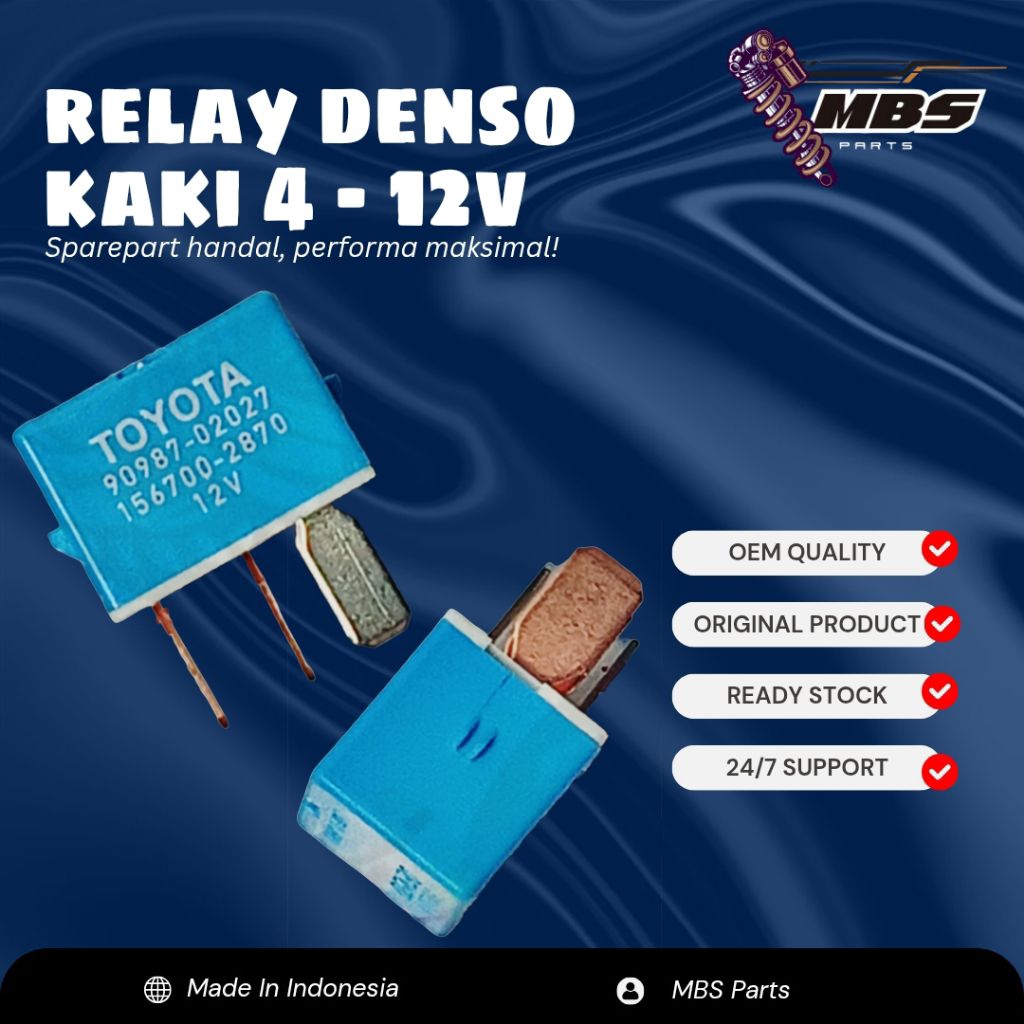 MBS PARTS Denso Blue Relay 4 ขา 12V Toyota Avanza Xenia Jazz Universal Original