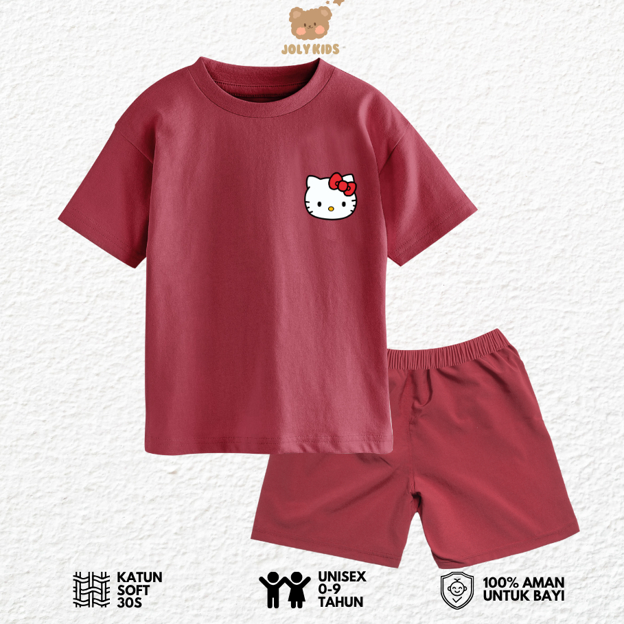 Jolly Kids HELLO LOGO T-Shirt Set สําหรับเด็กชายและเด็กหญิง อายุ 1-9 ปี