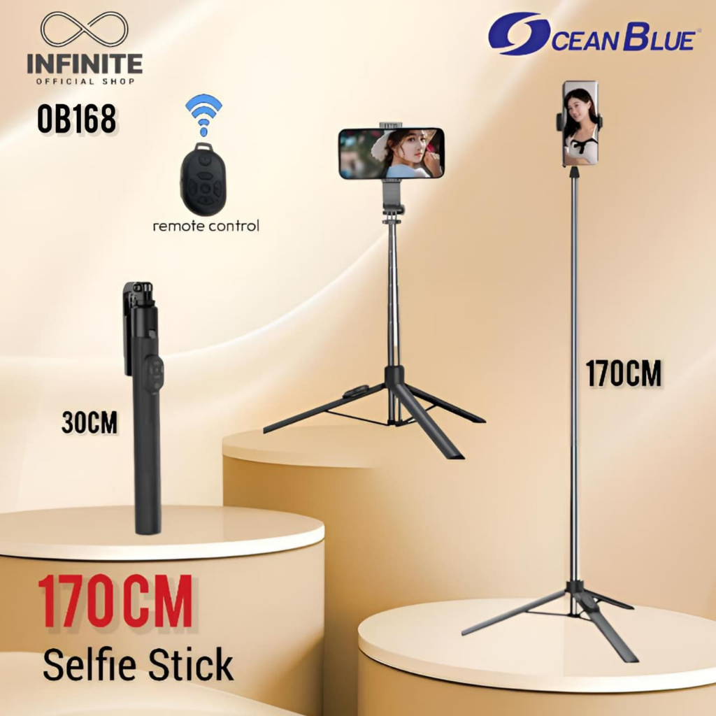 ขาตั้งกล้อง Content Creator Tongsis Holder Hp Selfie Stick OB168 1.7M OCEANBLUE มัลติฟังก์ชั่นชัตเตอ