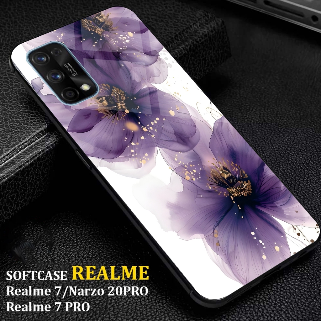 Realme 7 Auto Case Motif [ MARBLE LILAC ] ล่าสุด Realme 7 Case Hp Case Hp Casing Glossy Hardcase 2D 