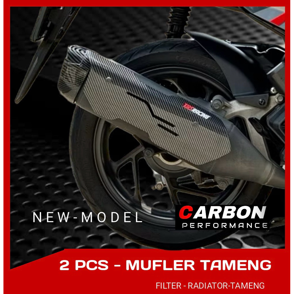 CARBON PCX 160 KIPS RACING ฝาครอบท่อไอเสีย 2 ชิ้น สําหรับ PCX160/Vario160 ชุดท่อปลายคาร์บอน
