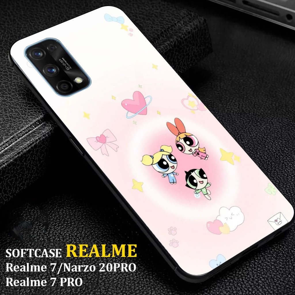 HP Realme 7 Auto Case Motif [POWFECT GIRLS] ล่าสุด Realme 7 Case เคสโทรศัพท์ Softcase Glossy Hardcas