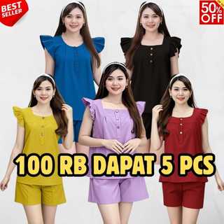 PROMO 100 RIBUAN DAPAT 5 SETEL | SETELAN BANGKOK JUMBO | ONE SET BANGKOK | SET PIYAMA BAJU TIDUR
