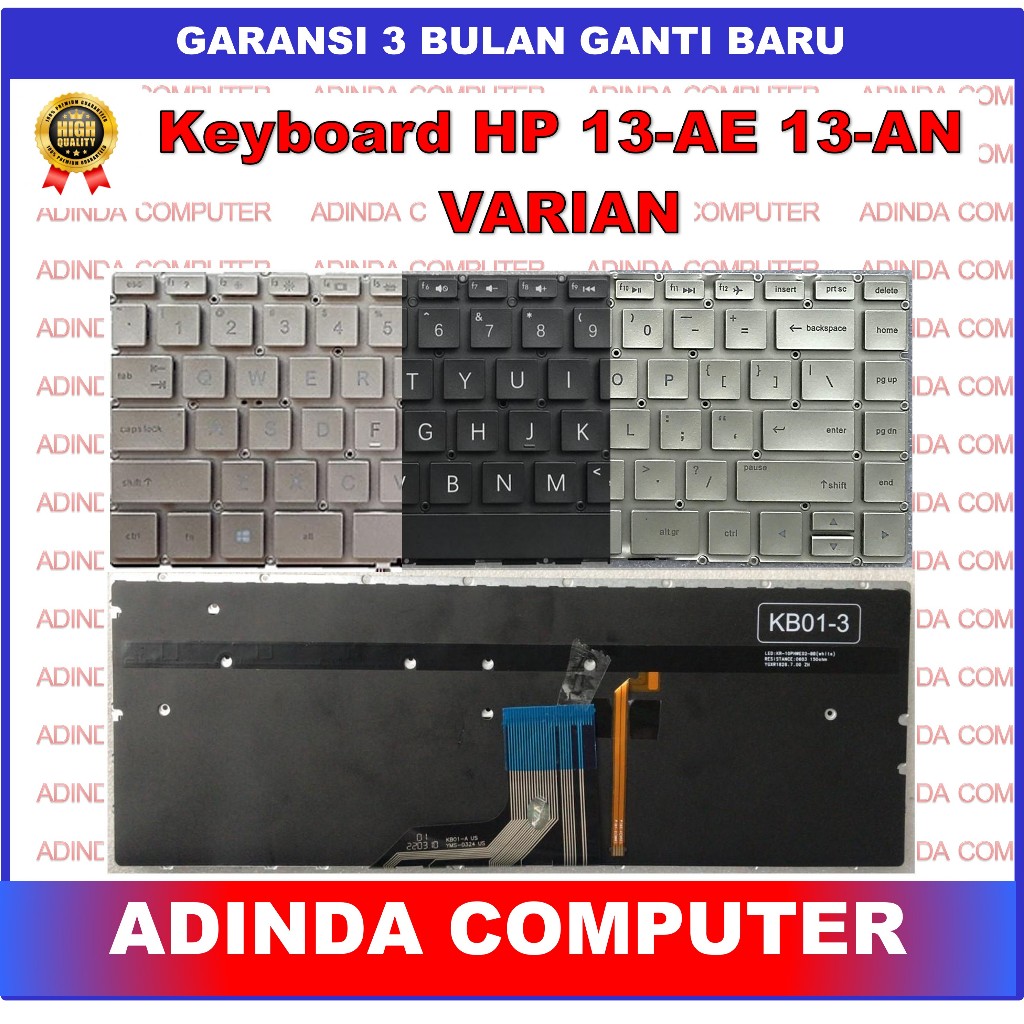 คีย์บอร์ด Hp Spectre X360 13-AE 13-AN 13-AP 13-AQ 13-BF 13-W TPN-W133 แบ็คไลท์สีเงิน