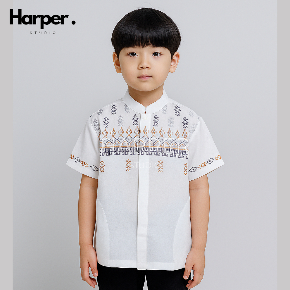 เสื้อ Harper Studio Koko วัสดุโพลีคอตตอน งานปัก แขนสั้น เด็กวัยหัดเดิน เด็ก BMT24TGG