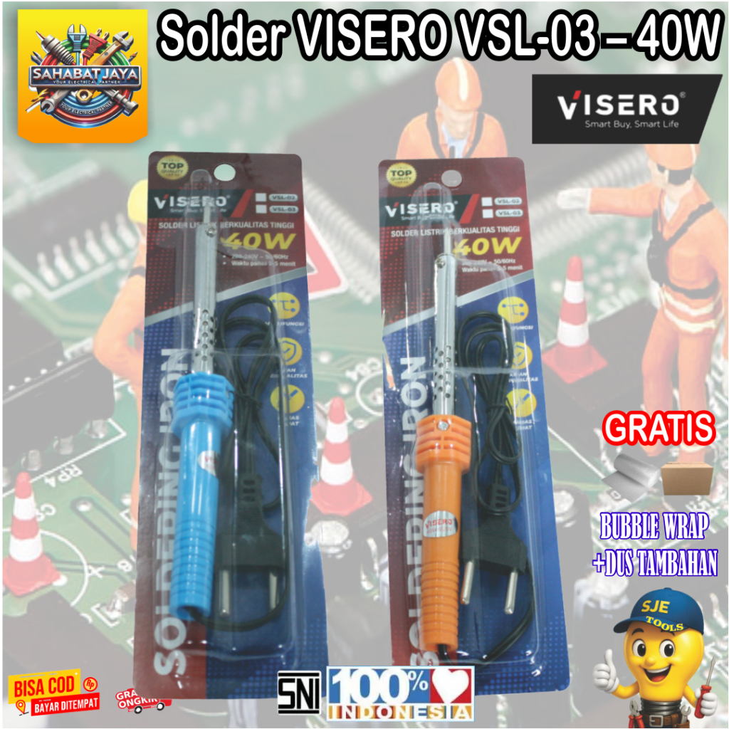 VISERO VSL-03 หัวแร้ง – 40W | ความร้อนที่รวดเร็วและทนทาน | เครื่องมือซ่อมอเนกประสงค์