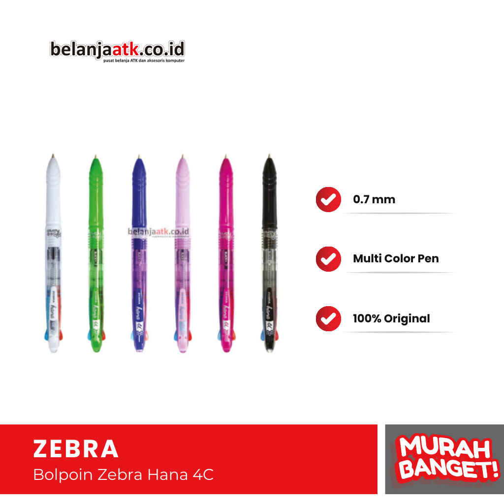 Zebra Hana 4C 0.7 mm ปากกาลูกลื่น / ปากกาลูกลื่น