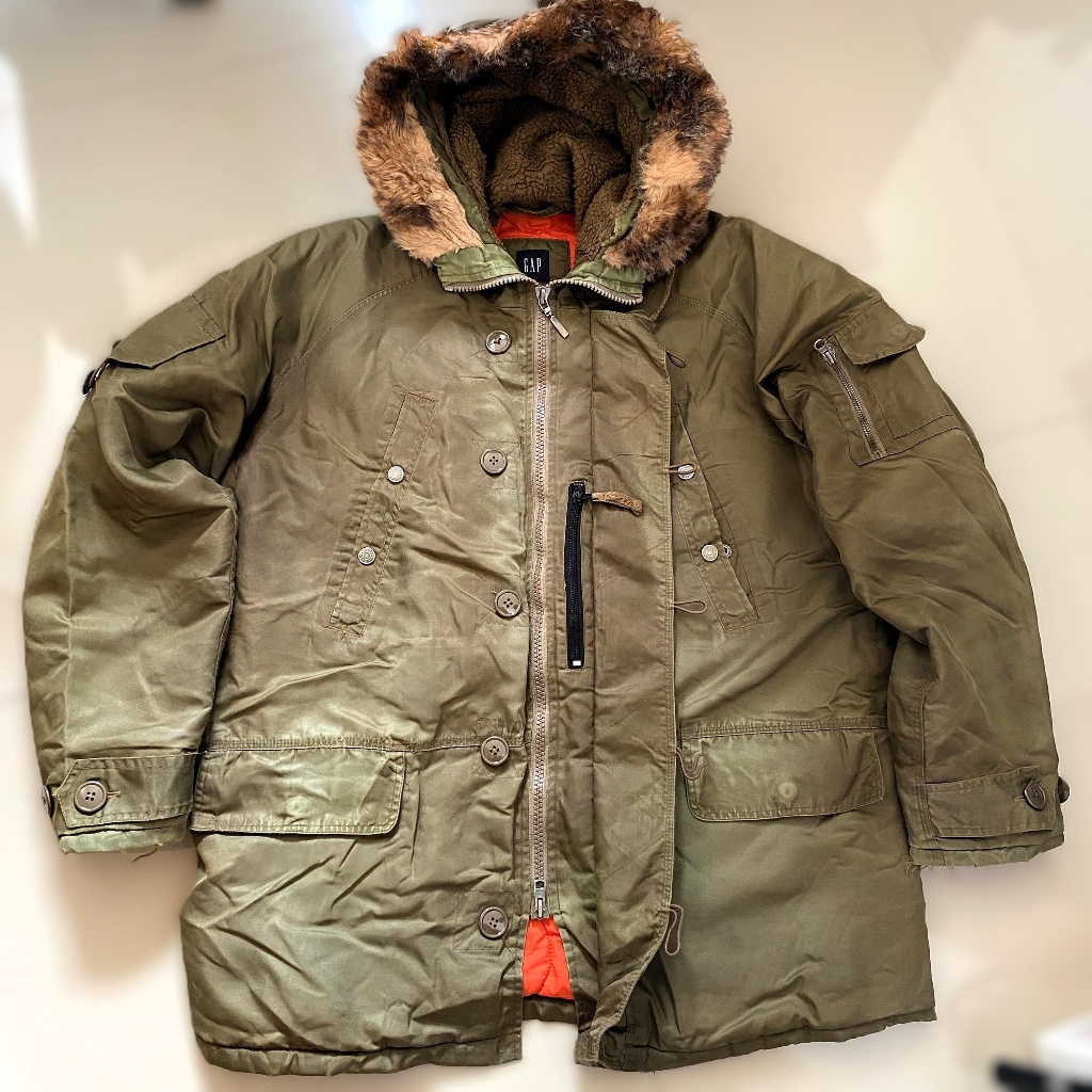 GAP Outerwear Division Snorkel Parka Jacket Army Green – ลุควินเทจดั้งเดิม