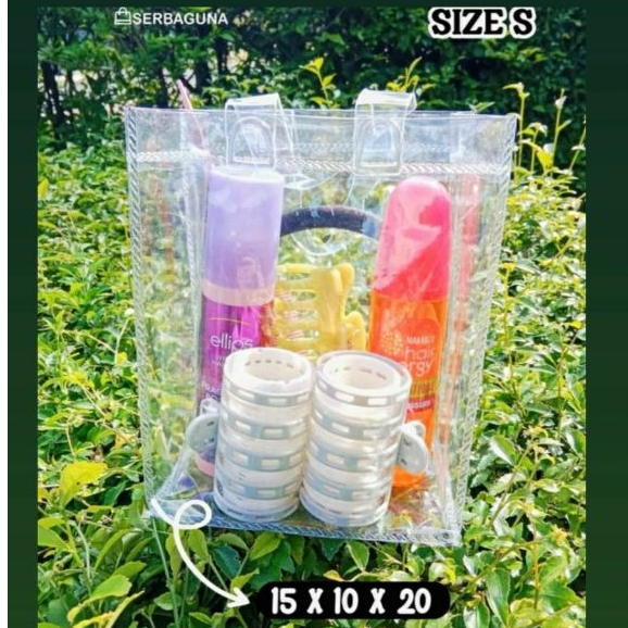 Mika Bag UK S Totebag Clear Transparent Goodie Bag Tote Bag PVC Hampers เครื่องสําอาง Skincare Birth