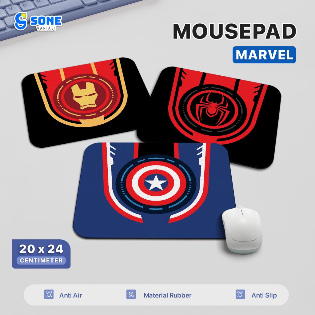 Marvel Mousepad 20x24 cm - แผ่นรองเมาส์สําหรับเล่นเกมยางกันน้ํากันลื่น