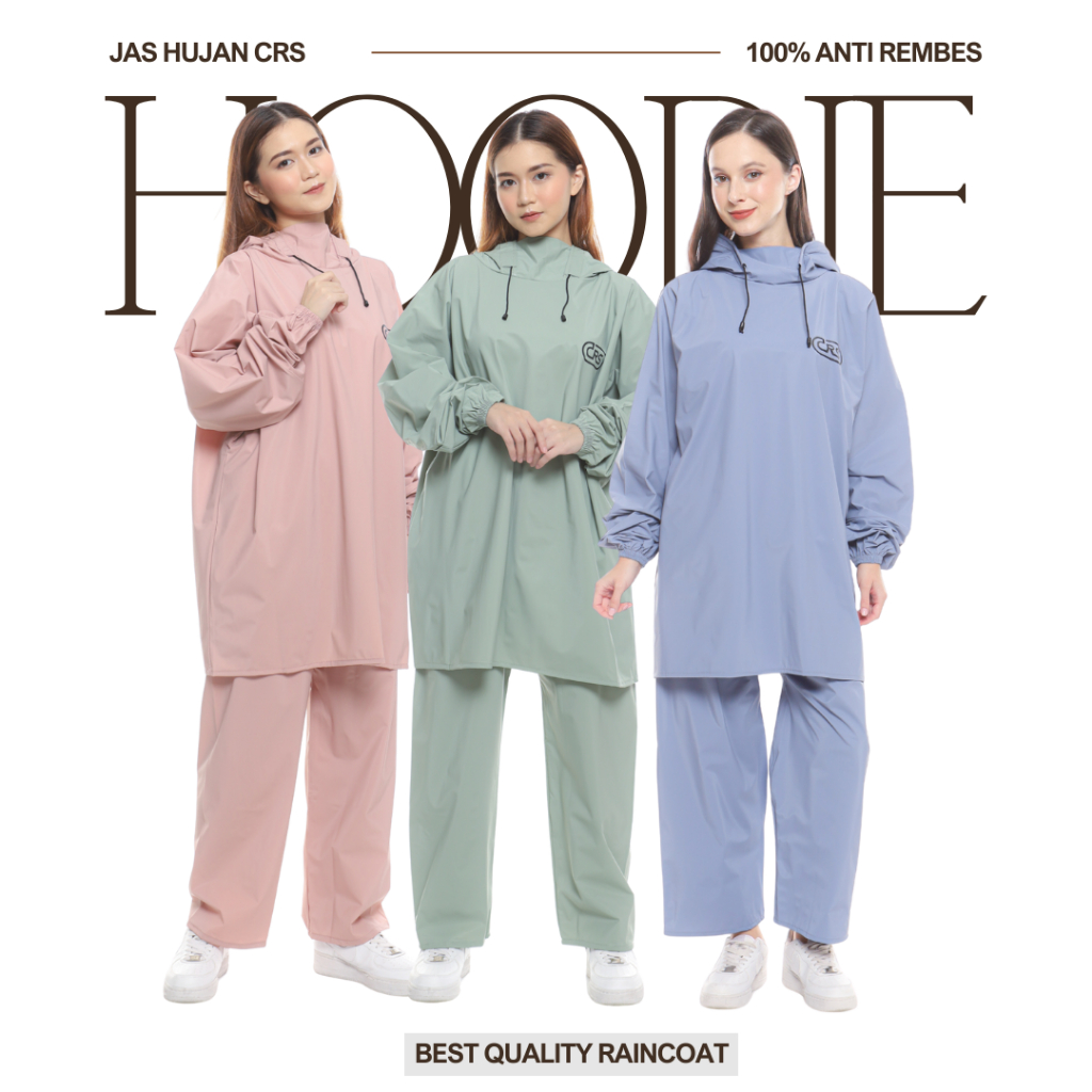 NEWEST HOODIE-STYLE RAINCOAT สําหรับผู้ชายและผู้หญิงผู้ใหญ่, THICK PVC MATERIAL 025